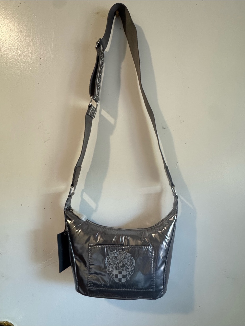 Vince Camuto Shiny Gunmetal Shoulder Bag